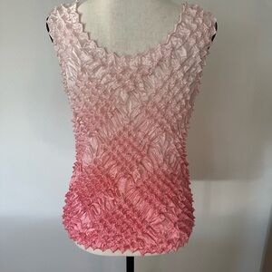 Pink Gradient Textured Ombré Blouse. Stretchy One Size Y2k style
